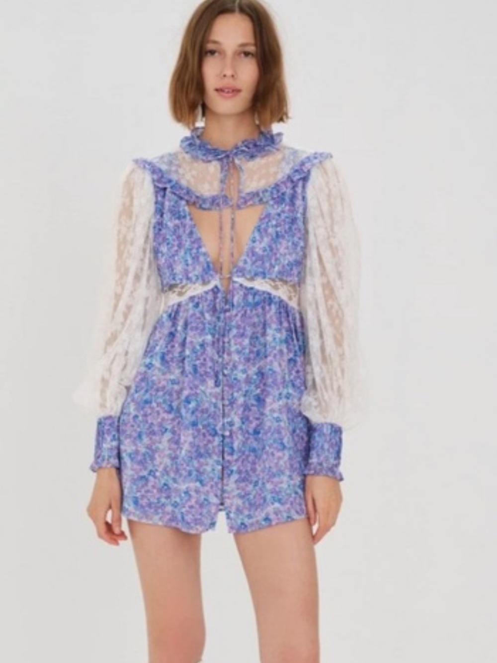 🇺🇸 FLASH SALE ! For love and lemons 🍋 April Floral long sleeve dress